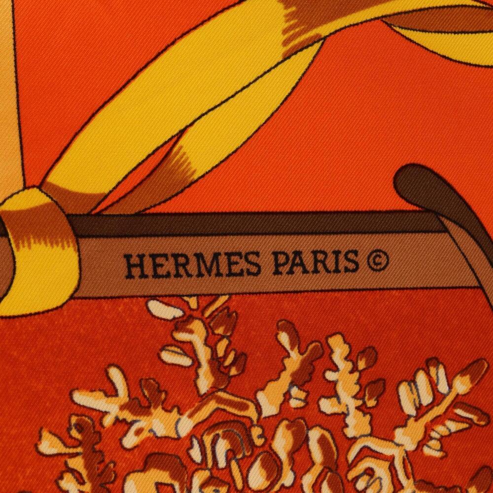 HERMES Orange Silk Scarf - Picture 2 of 9